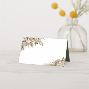 Tarjeta De Asiento Elegante Floral de Otoño de Acción de Gracias