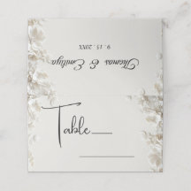 Elegante floral minimalista de marfil boda plegada
