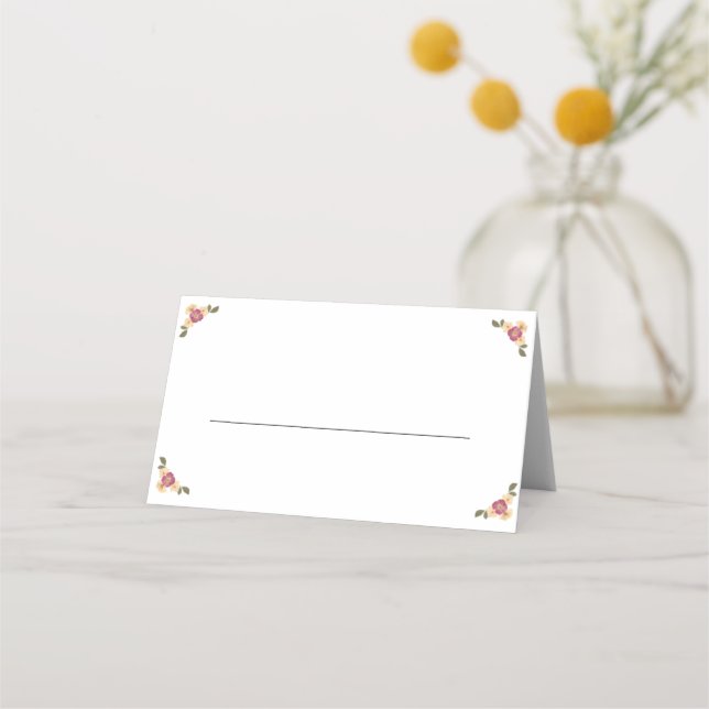 Tarjeta De Asiento Elegante Flores Silvestres Boho Boho Garden Weddin (Anverso)