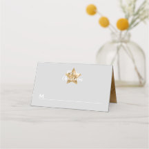 Elegante Gray Faux Gold Star Feliz Navidad