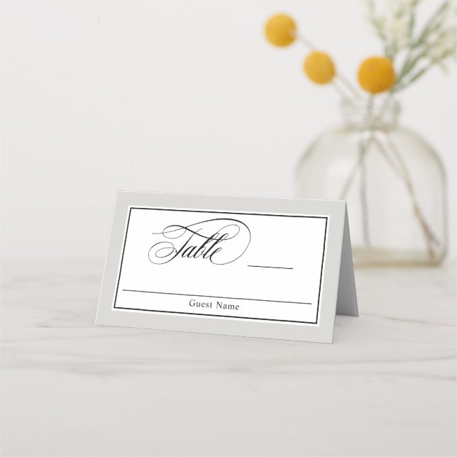 Tarjeta De Asiento Elegante guión florece Boda (Anverso)