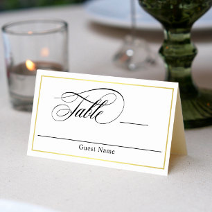 Tarjeta De Asiento Elegante guión florece Boda