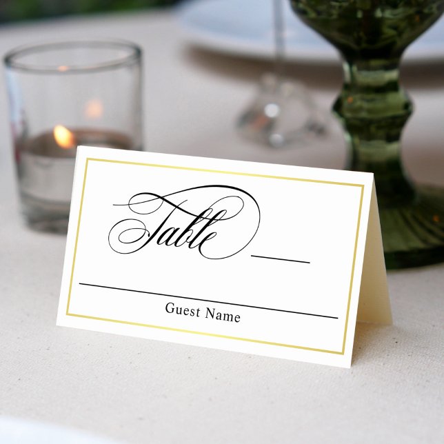 Tarjeta De Asiento Elegante guión florece Boda (Subido por el creador)