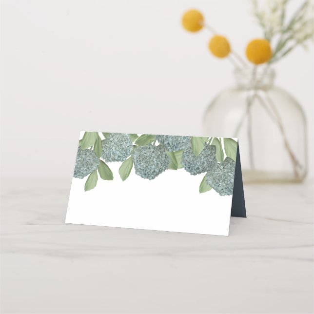 Tarjeta De Asiento Elegante jardín azul turbio vegetación floral (Anverso)