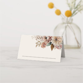 Tarjeta De Asiento Elegante jardín de acuarela otoño floral boho boda