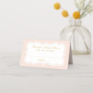 Tarjeta De Asiento Elegante lluvia de boda en rosa dorado