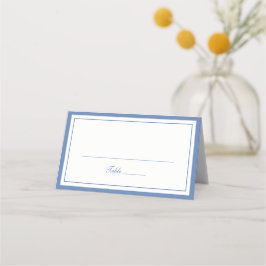 Tarjeta De Asiento Elegante Marco de Boda con Borde de Azul Polvorien