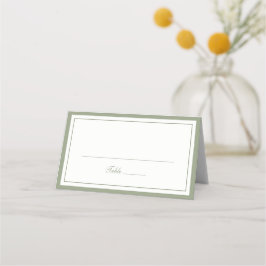 Tarjeta De Asiento Elegante marco de bodas con borde de olivo verde s