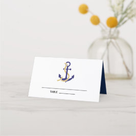 Tarjeta De Asiento Elegante Marina Boda Náutica