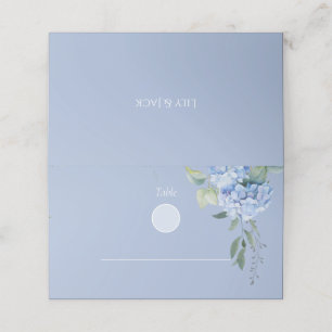 Tarjeta De Asiento Elegante mesa Boda de Hydrangea Azul