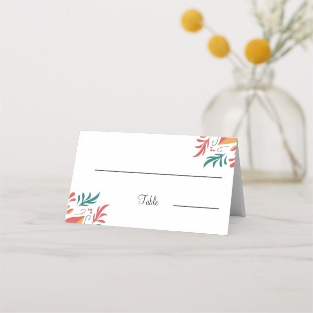 Tarjeta De Asiento Elegante mesa Boda floral personalizada (Anverso)
