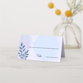 Tarjeta De Asiento Elegante Mesa Boda personalizada de estética azul