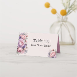 Tarjeta De Asiento Elegante mesa de acuarela floral