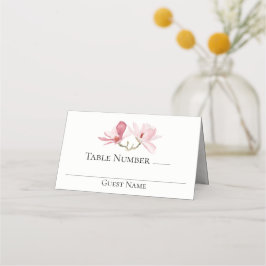Tarjeta De Asiento Elegante mesa de Boda floral de Magnolias rosadas