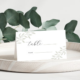 Tarjeta De Asiento Elegante mesa de Boda Sage Greenery