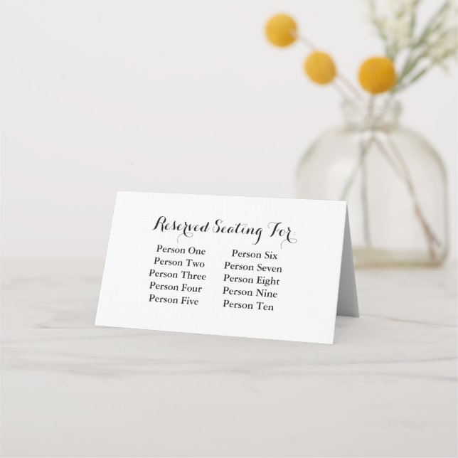 Tarjeta De Asiento Elegante Mesa de Boda simple y moderna (Anverso)