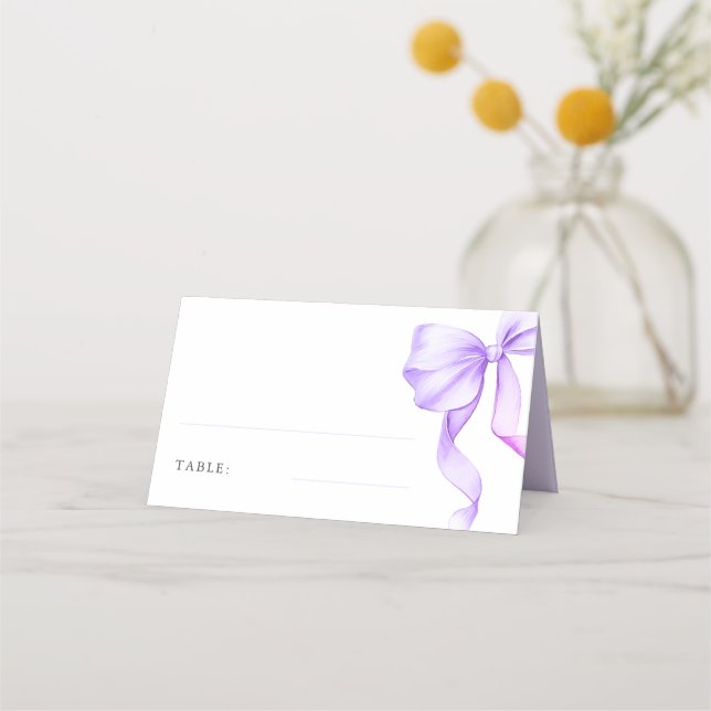 Tarjeta De Asiento Elegante mesa de ducha de novia morada violeta cla (Anverso)