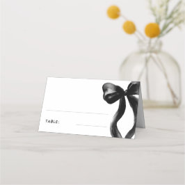 Tarjeta De Asiento Elegante mesa de fiesta de soltera con lazo negro