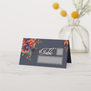 Tarjeta De Asiento Elegante mesa floral gótica y lugar nombre