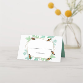 Tarjeta De Asiento Elegante Monarch Butterfly Boda Place Card