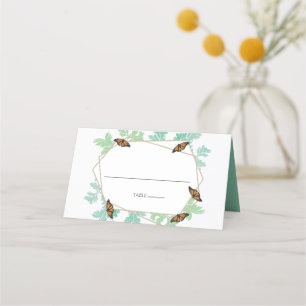 Tarjeta De Asiento Elegante Monarch Butterfly Boda Place Card