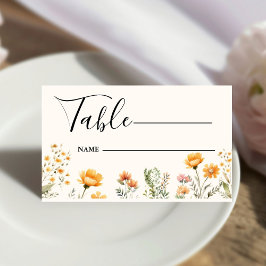Tarjeta De Asiento Elegante Monograma Ivory Weadow Boda de la flor si
