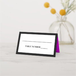 Tarjeta De Asiento Elegante negro, blanco y rosa magenta