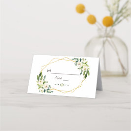 Tarjeta De Asiento Elegante número de cuadro de oro de color verde ve