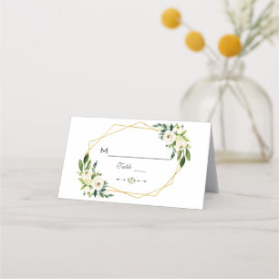 Tarjeta De Asiento Elegante número de cuadro de oro de color verde ve