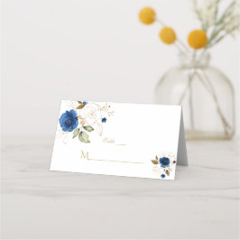 Tarjeta De Asiento Elegante número de mesa Boda de las flores de oro 