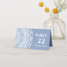 Tarjeta De Asiento Elegante polvoriento azul encaje mandala clásico