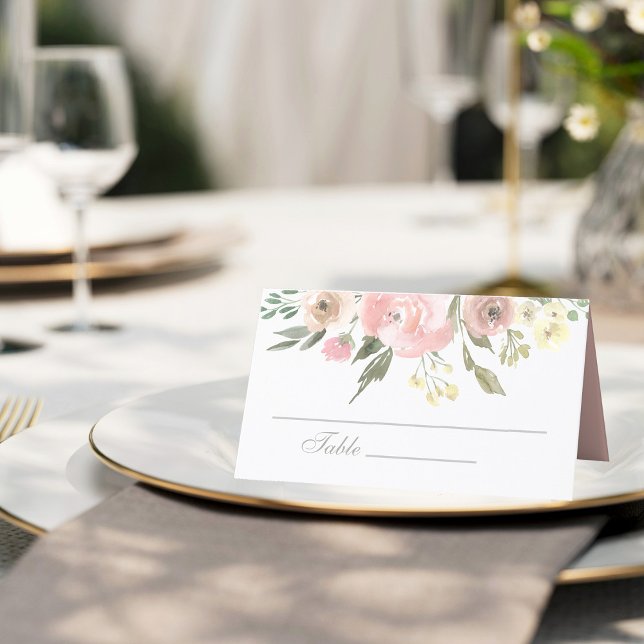 Tarjeta De Asiento Elegante primavera floral Rubor Peony rosado (Subido por el creador)