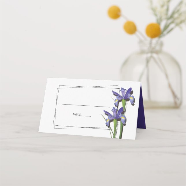 Tarjeta De Asiento Elegante Purple Iris Boda Place Card (Anverso)