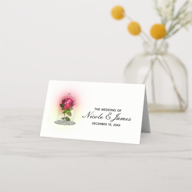 Tarjeta De Asiento Elegante Red Rose Floral Boda Número de mesa (Anverso)