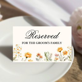 Tarjeta De Asiento Elegante reserva de flores silvestres para la fami