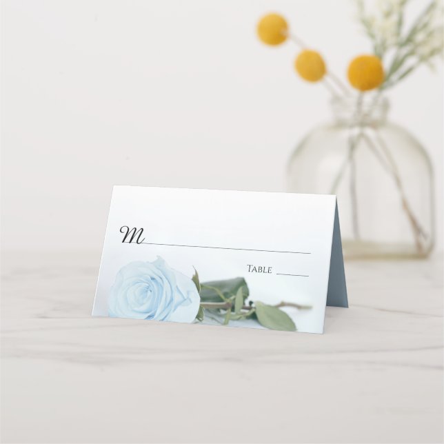 Tarjeta De Asiento Elegante Rosa azul turbio claro Boda de escritura (Anverso)