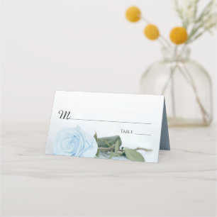 Tarjeta De Asiento Elegante Rosa azul turbio claro Boda de escritura