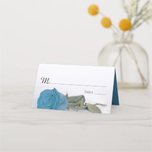 Tarjeta De Asiento Elegante Rosa azul turquesa Boda de escritura