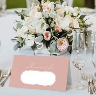 Tarjeta De Asiento Elegante Rosa de caligrafía Boda de oro reservado