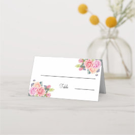 Tarjeta De Asiento Elegante Rosa Flor Boda personalizada
