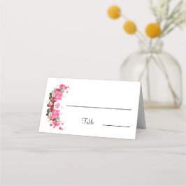 Tarjeta De Asiento Elegante Rosa Flor Tabla de matrimonio personaliza