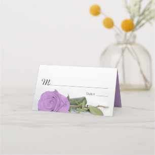 Tarjeta De Asiento Elegante Rosa Lilac Purple Boda Escritura