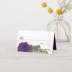 Tarjeta De Asiento Elegante Rosa real morado Boda de escritura