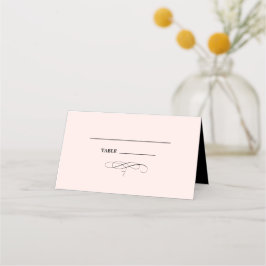 Tarjeta De Asiento Elegante rosa Rubor | Boda negro