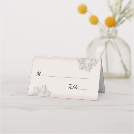 Tarjeta De Asiento Elegante Snowflakes Winter Wedding Place Card