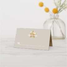 Elegante Taupe Estrella Dorada Feliz Navidad