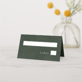 Tarjeta De Asiento Elegante tipografía verde boda