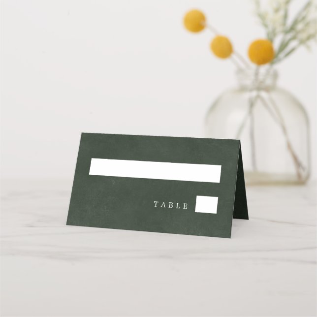 Tarjeta De Asiento Elegante tipografía verde boda (Anverso)