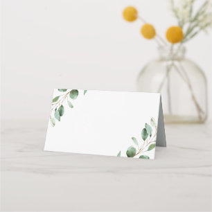 Tarjeta De Asiento Elegante vegetación Eucalyptus Boda plegado en bla