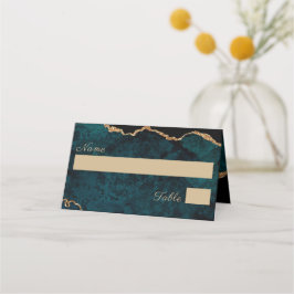 Tarjeta De Asiento Elegante Verde azulado Aqua Agate Boda